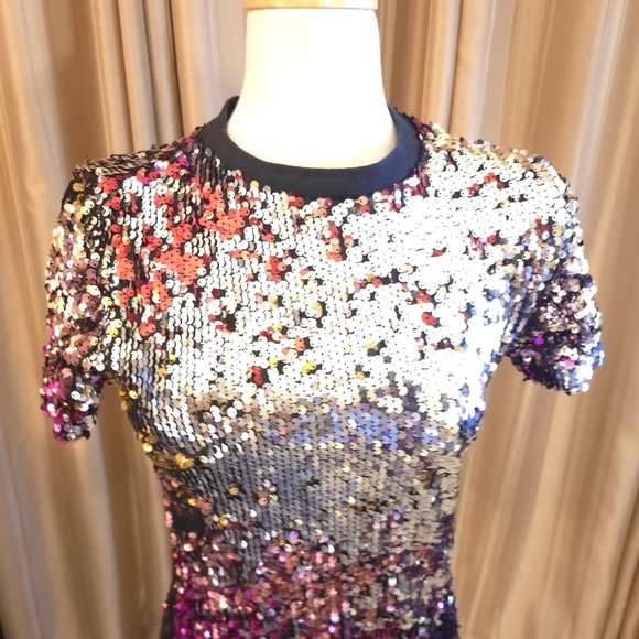 Forever 21 Silver and Pink Sequined Top Size Large - Picture 7 of 7